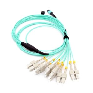 mpo 12 to sc breakout cable om3 duplex with clip