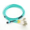 10g 8 fiber mpo to 4lc duplex fiber optic fanout patch cable om3 aqua