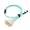 10g 8 fiber mpo to 4lc duplex fiber optic fanout patch cable om3 aqua