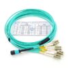 10g 8 fiber mpo to 4lc duplex fiber optic fanout patch cable om3 aqua