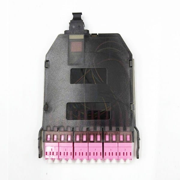 12 Fiber Male MTP LC Cassette OM4 Violet Connectors Plastic Housing