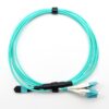 12 fiber mpo to lc breakout cable om3 uniboot aqua pc