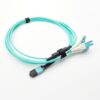 12 fiber mpo to lc breakout cable om3 uniboot aqua pc