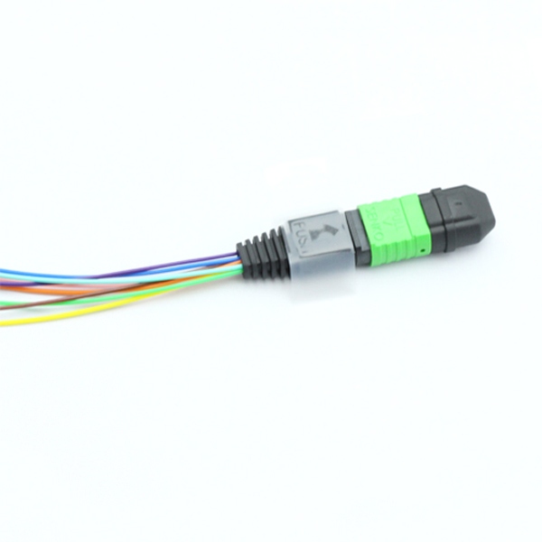 12 fibers male mpo to lc patch cord single mode g657a2 lszh 0.35m color coded