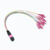 12 fibers mtp to lc patch cord pigtails om4 100g purple 0.9mm