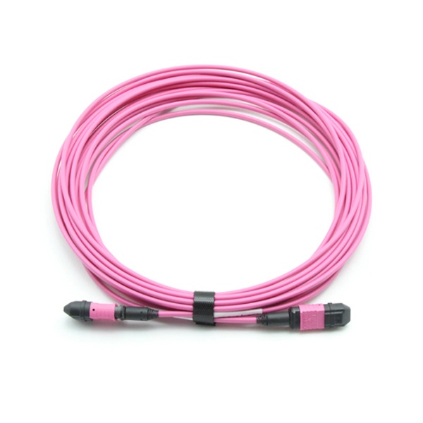 12 fibers senko mpo patch cord om4 short boot violet 8m polairy b type
