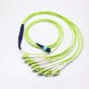 16 fiber mpo to 8 lc duplex fanout cable om5 100g green unitboot beige standard loss