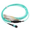 iec 61754 7 mtp mpo 12 fiber breakout cable, om3 opfp 3.0mm 5 meter aqua, 1pc/pack, polarity type a for mtp to lc cassette