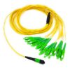 custom 12 fiber mpo apc to 12 sc apc connectors breakout cable assembly 2.0mm 3.0mm lszh yellow