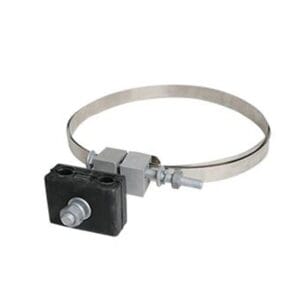 adss suspension clamp to downlead cable to pole with stainless steel straps, custom pole