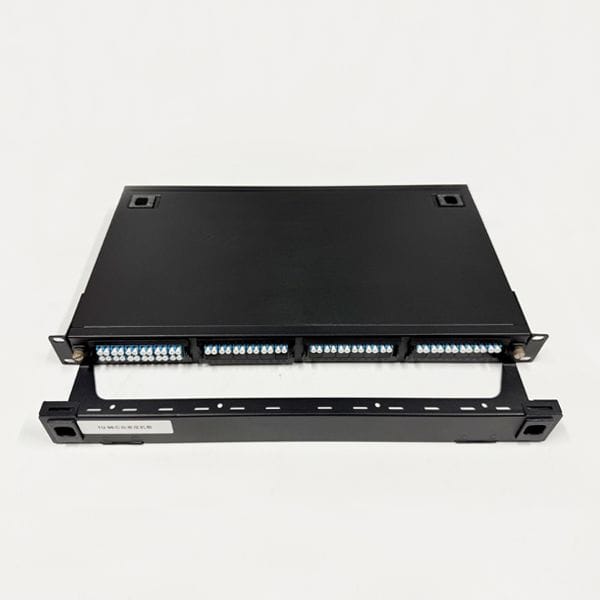 High Density MPO 96 Fibers Rack Mounted Patch Panel Black for 12 Port LC Cassette