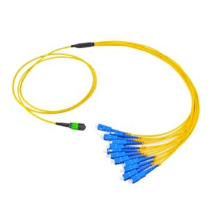 mpo 12 fiber cable fanout with scupc fiber optic pigtails 2mm yellow os1