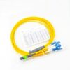 mpo apc 12 fiber to lc pc fanout cable singlemode yellow 3mm os2 9125um