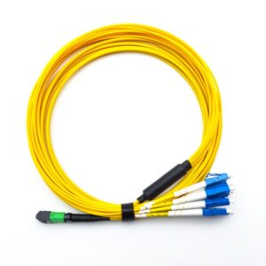 mpo apc 12 fiber to lc pc fanout cable singlemode yellow 3mm os2 9125um