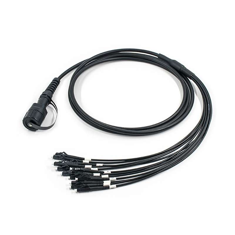 outdoor odva mpo 12 to lc patch cord cable fanout 2.0mm pigtails in black