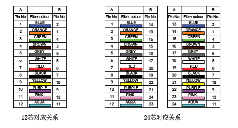 MPO cable type pairwise crossed (type c)