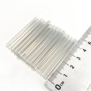 45mm transparent 0.9mm fiber optic cable protection sleeve,steel rod diameter 1.0mm, iod recovery 2.5mm with chamfer, 100pcs/bag