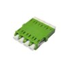 lc adapter 4 ways with internal shutter, anti laser protection, sm green