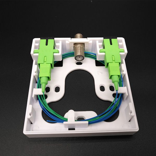 002 5 ftth desktop optical termination outlet, 2sc connectors, 1 rf for catv application
