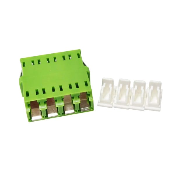 lc adapter 4 ways with internal shutter, anti laser protection, sm green