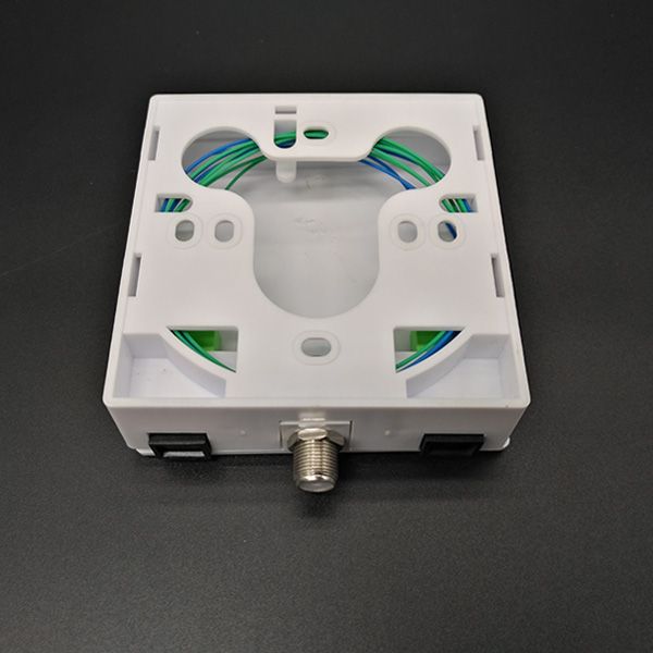 004 2 ftth desktop optical termination outlet, 2sc connectors, 1 rf for catv application