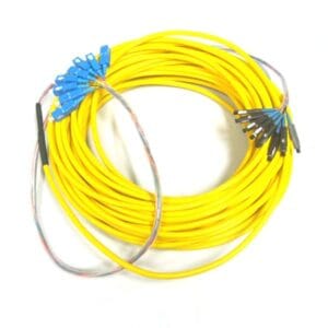 multi fiber 8 cores sc to mu patch cord,sm 9 125um, fan out colored pigtails 900um 50cm with sprial buffer tube