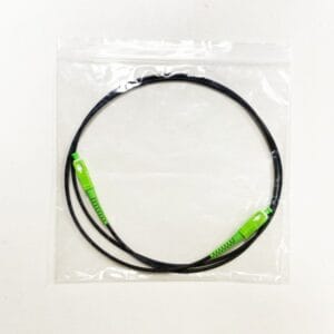 armoured fiber optic patch cord 1 mt, single mode sfm cable 3mm tpu black, il 0.15db, green sc apc connector
