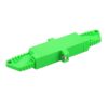 r&m e2k connector adapter, simplex, apc os2 9/125um, plastic pei material, female to female