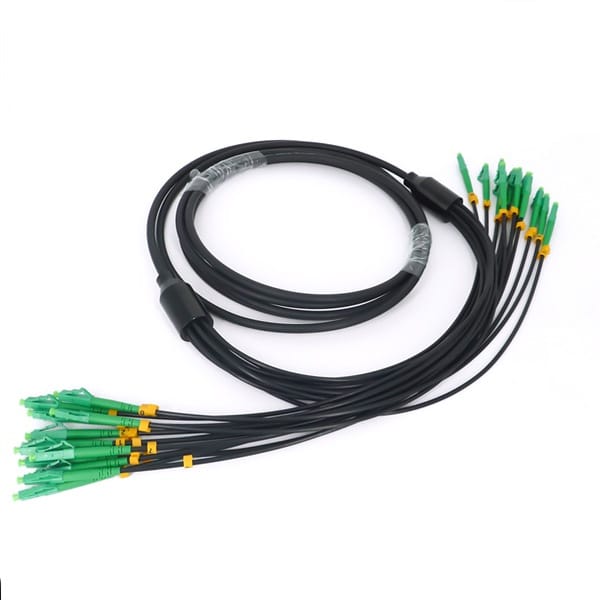 12 core armored patch cable lc apc lc apc single mode g.657 opnr riser, 2.5 mts, outdoor tpu sheath