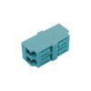 lc pc adapter duplex , high high type, welding body, multimode fiber 10g om3 50/125um aqua, white dust cap