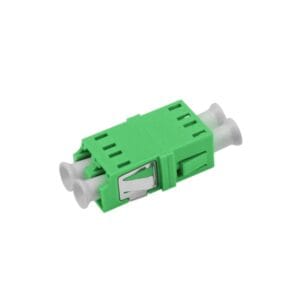 lc apc adapter duplex, sc footprint welding body, w/o flange, single mode apc green, metal clip