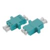 lc fiber adapter duplex sc footprint, welding body with flange, om3 aqua 10g, with metal clip