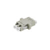 lc/apc duplex fiber optic adapter single mode apc green sc type, one piece body with flange, one side with metal clip