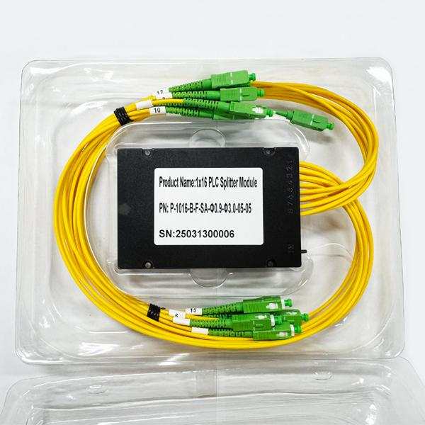 1x16 abs plc splitter cassette type, for gpon optical network,sc/apc connectors,13.8db max loss, individual pack