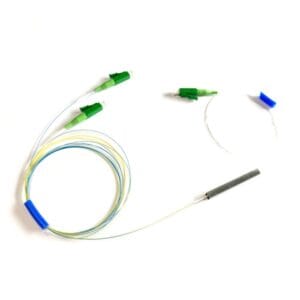 single mode bare splitter 250um ribbon fiber colored for pon network with lc/apc connectors at both sides, 1meter long, 1pc pack