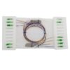 mini plc splitter module,stainless steel tube 1x2 with lc/apc connectors green 1meter 900um white in, colored output