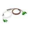 mini plc splitter module,stainless steel tube 1x2 with lc/apc connectors green 1meter 900um white in, colored output