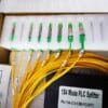 low loss plc splitter module 1x4 7.6db with fc/apc connectors, abs plastic splitter cassette 100*80*10mm