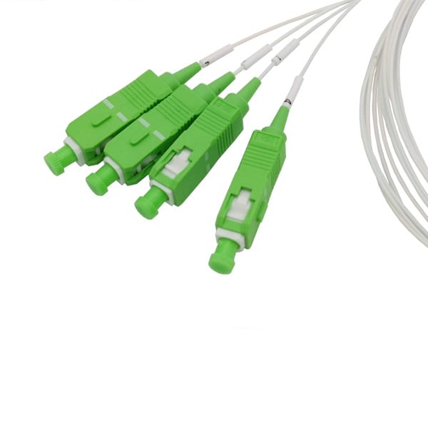 1x4 Fiber Splitter Ribbon Fiber Optic Cable 4 Way Out Port SC APC Connectors, White Loose Tube,1 Mts 1x4 mini splitter sc apc 4 1x4 fiber splitter ribbon fiber optic cable 4 way out port sc apc connectors, white loose tube,1mts