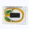 gpon epon abs splitter plc 1x8, compact size cassette plc splitter,3.0mm pigtails white in, yellow out with sc connectors