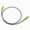 armoured fiber optic patch cord 1 mt, single mode sfm cable 3mm tpu black, il 0.15db, green sc apc connector