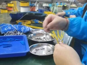 2. put spare parts on cable