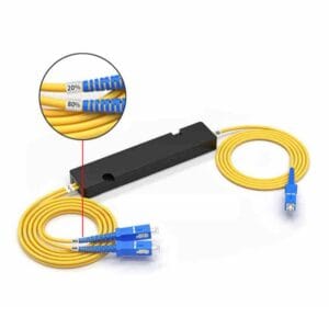20 80 fiber optic cable coupler 1 to 2 fused fbt optical splitter, 1490/1550nm, sc connectors 1meter