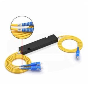 fiber optic coupler splitter 1x2 sc upc connectors dual window 1310/1550nm, 25/75 coupling fiber optic cable 1m