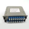 ftth 2x32 fiber splitter lc/upc connectors,top screw locking cover, gray color, ul94 v0 material