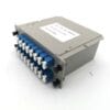 ftth 2x32 fiber splitter lc/upc connectors,top screw locking cover, gray color, ul94 v0 material