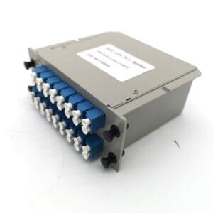 ftth 2x32 fiber splitter lc/upc connectors,top screw locking cover, gray color, ul94 v0 material
