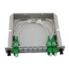 gpon passive splitter 2x4 lc apc connectors green, with blocks,custom label