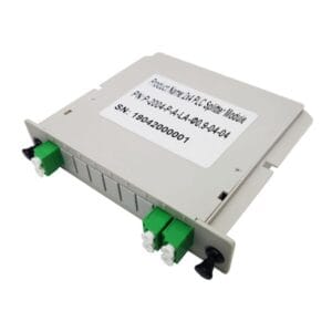 gpon passive splitter 2x4 lc apc connectors green, with blocks,custom label