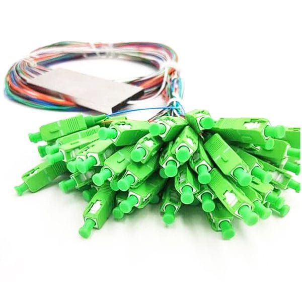 fiber optic signal splitter 2x64 steel tube colored output